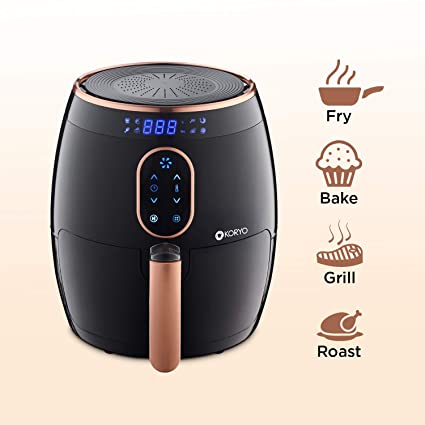 Koryo 2.6L Air Fryer with Digital Display, Touch Control and Multiple Cooking Attachments (2.6 litres, KHF4420) Air Fryer brands In India